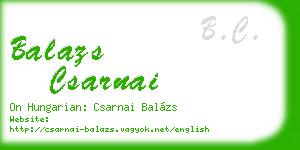 balazs csarnai business card